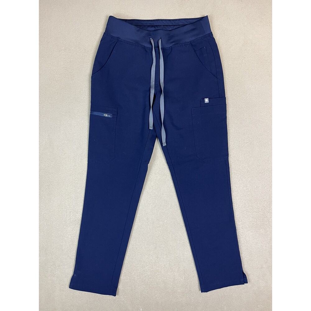 FIGS Scrub Pants Womens Extra Small Petit Blue Straight Leg Cargo Pocket